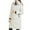 White, variant on Women's Fashionable Long Sleeve Solid Color Hooded Down Jacket Winter Warm Insulated Outerwear Coat for Cold Weather