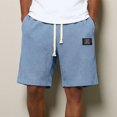 thumbnail image 7 of Mens Swim Trunks Men's Casual Waffle Weave Drawstring Shorts Textured Comfortable Crop Pants with Elastic Waist Pockets Summer Lounge Daily Beach Shorts for Home Vacation Light Blue 2XL, 7 of 7