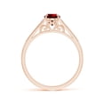 thumbnail image 2 of ANGARA Lab Grown 1 Ct Aeon Vintage Inspired Ruby Engagement Ring with Milgrain for Women in 14K Rose Gold (Size-7x5mm) | July Birthstone, Anniversary, Jewelry Gift for Women | Lab-Grown Ruby Ring, 2 of 7