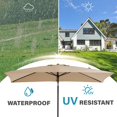thumbnail image 4 of JEAREY 6.5*10ft Rectangular Patio Market Umbrella with Crank & Tilt, UV & Water-Resistant Canopy Beige, 4 of 5