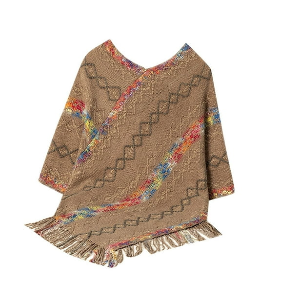 TFEOQRY Pullover Sweater for Women Stylish Design Loose Striped Knitwear Half Sleeved V-Neck Sweater Top Khaki