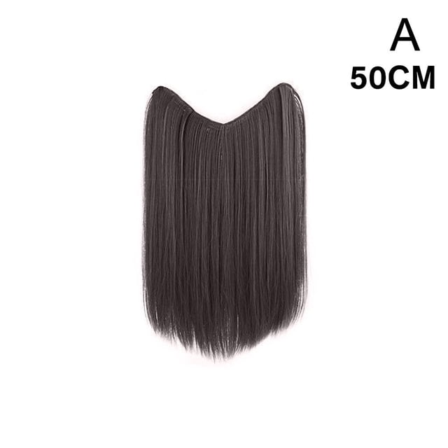 Wig Big Wave Hair Extension Straight Long Clip In Hair Extensions Black Brown High Tempreture Synthe