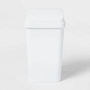 13gal Swing Top Waste Basket White: Kitchen Trash Can, 13 Gallon Capacity, Textured Plastic, Indoor Use