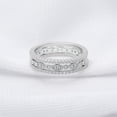 thumbnail image 4 of UIONEN Women Sterling Silver Ring Set 3pc CZ Cluster Wedding Size 12, 4 of 5