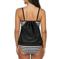 thumbnail image 5 of Ponceau Two Piece Tankini Bathing Suits for Women Tummy Control Swimsuit Tankini Top with Boyshorts Plus Size Swimwear Black 3XL, 5 of 5