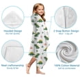 thumbnail image 7 of White Cartoon Cute Dinosaurs Pattern Hooded Bath Towel，60"x35" for Ages 3 To 12 Kids, Quick Dry Lightweight Soft Microfiber Hood Beach Towel Cover Up for Kids, 7 of 7