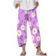 thumbnail image 1 of Pantalones de Mujer Traje Verano Cómodo de Moda Impreso Pantalones Recortados, Pantalones Elásticos Casuales, 1 of 5