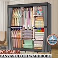 thumbnail image 6 of Zimtown 71" Closet Organizer Shelves System Clothes Storage Wardrobe, Gray, 6 of 7
