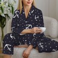 thumbnail image 6 of Pajamas for Women Set - cute white anchor dots navyblue Comfy Long Sleeve Button Up Pajama Sets for Women 2 Piece, Soft Sleepwear Nightwear Pjs Lounge Sets for Women with Pockets, 6 of 6