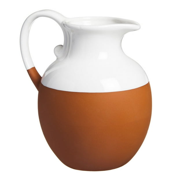 White Dipped Terra Cotta Pitcher