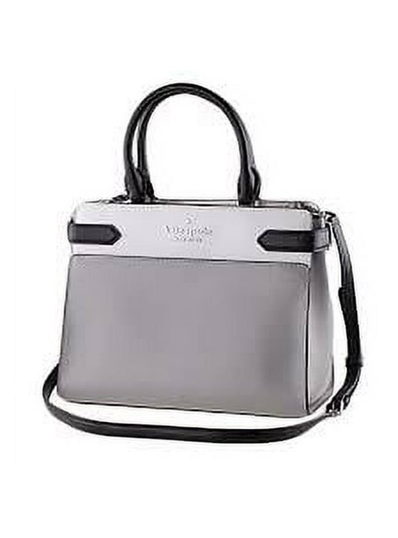 Kate Spade Staci Nimbus Grey Medium Saffiano Leather Crossbody Satchel Handbag