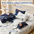 thumbnail image 3 of 8 Piece Kid Comforter Set Twin Size Bed in a Bag, Space Rocket Bedding Set for, 3 of 8