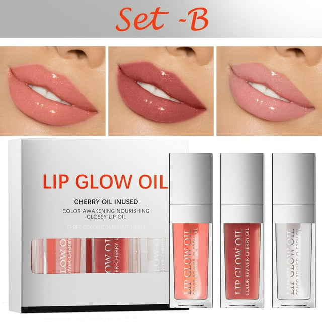 Fiudx Set de Bálsamos Labiales, Trío de Brillos Labiales Hidratantes, Brillo Transparente con Acabado Espejo, Tonos Versátiles para Todos, Hidratación y Brillo Diarios, Regalo Perfecto para Amantes d