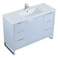 thumbnail image 3 of Fine Fixtures Opulence Collection 48 in. W x 18 in. D x 33 in. H Bathroom Vanity in Pastel Blue with White Ceramic Sink - Chrome hardware, 3 of 9