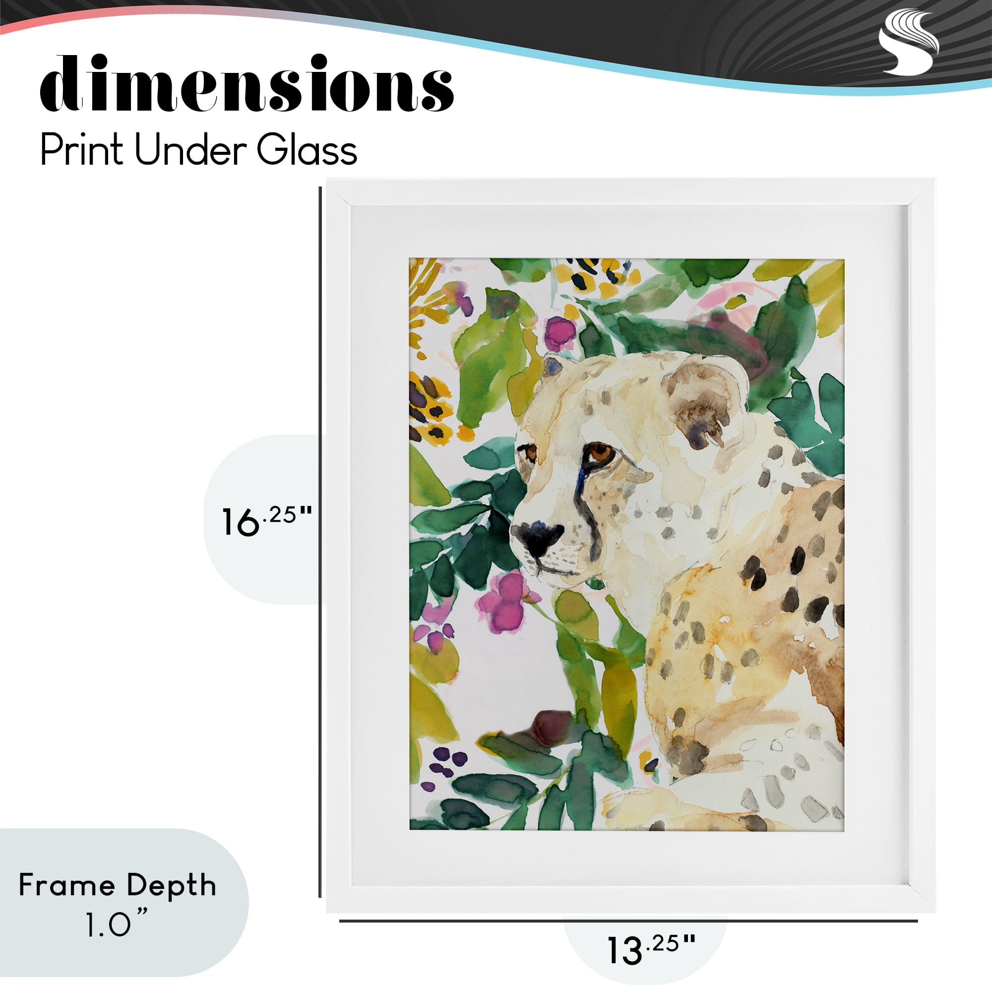Stupell Industries Garden Plants Leopard White Framed Print Under Glass, design by Lanie Loreth