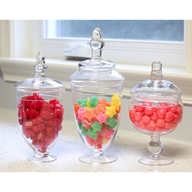 Mantello Decor Glass Apothecary Jars (claro, pequeño, conjunto de 3) Mantello Ver descripción