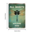 thumbnail image 2 of Vintage "All Insects Welcome Here" Metal Tin Sign - Rustic Outdoor/Indoor Wall Decor for Garden, Yard, Bar &amp; Home - Durable Weather-Resistant Iron Art with Dragonfly Design, 2 of 7
