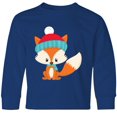 thumbnail image 3 of Inktastic Winter Fox, Cute Fox, Fox with Hat, Fox with Scarf Long Sleeve Youth T-Shirt, 3 of 5