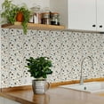 thumbnail image 3 of Mi Alma Removable Vinyl Terrazzo White Linen Backsplash Tile Stickers, 24pcs, 3 of 15