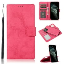 Allytech Case for iPhone 13 2021, 2-in-1 Magnetic Detachable Wallet Folio Vegan PU Leather Protective Card/Cash Slot Folding Stand Cover with Hand Rope for iPhone 13 5G 6.1" 2021, Rose