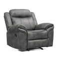 thumbnail image 2 of Furniture of America Gordon Modern Faux Leather Manual Recliner Chair with Glider, Dark Gray, 2 of 5