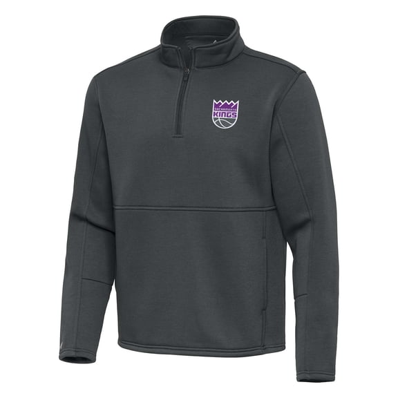 Men's Antigua Pewter Sacramento Kings Twist Quarter-Zip Pullover Top