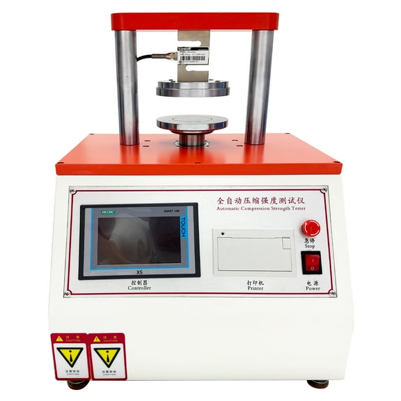 1100lbs Corrugated Cardboard Compression Strength Tester Paper Ring Edge Pressure Testing Machine 110V with Touch Screen