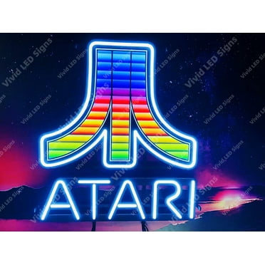 Queen Sense 24"x20" Atari Gaming LED Sign Light Neon Signs With Dimmer Party Home Wall Decor Lights W124AGLMVVD-XLED