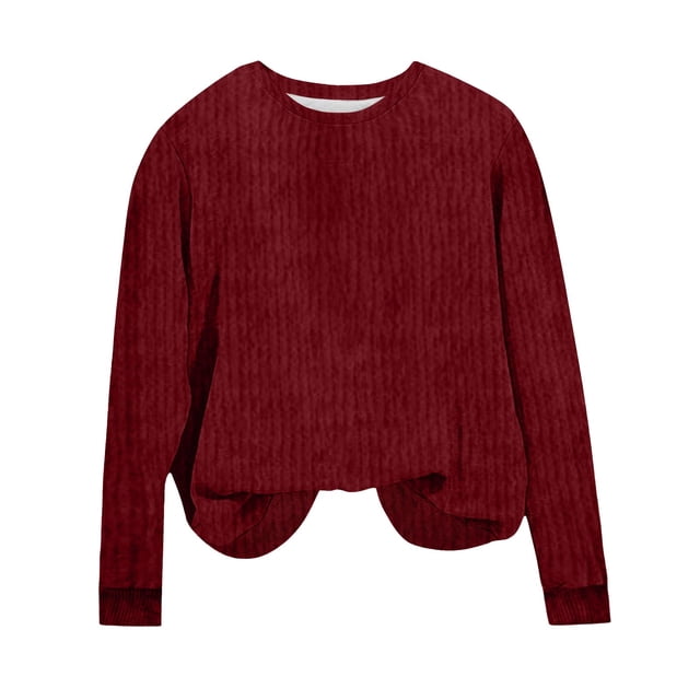 Tranfacy Chandails à Col Rond pour Femmes, Chandails d'Automne pour Femmes, Chandails Décontractés d'Automne à Col Rond et Manches Longues avec Capuche pour Dames
