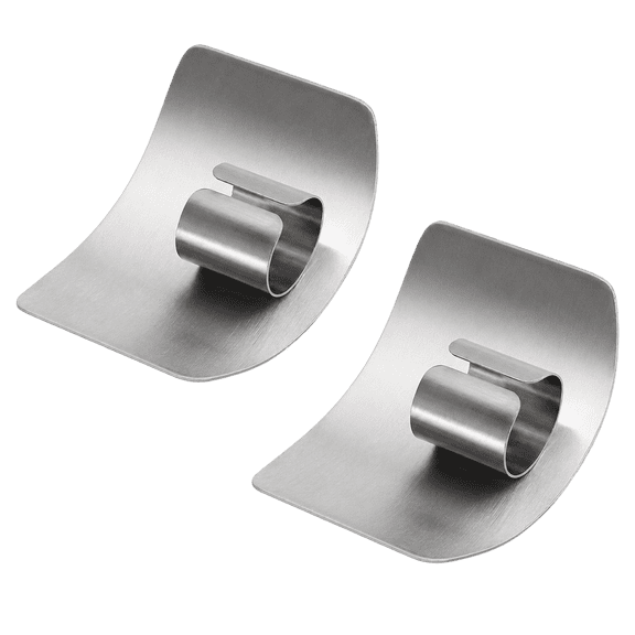 Kitchen Safety Finger Guard for Cutting, Stainless Steel Adjustable Knife Finger Protector and Food Slicing Tool for Vegetables, Fruit and Meat, Silver, 1 Pc