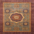 thumbnail image 1 of Ahgly Company Machine Washable Indoor Square Abstract Fire Brick Red Area Rugs, 7' Square, 1 of 7