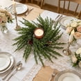 thumbnail image 5 of Dongrere Cypress Red Berry Candle Ring Wreath Artificial Table Centerpiece Ring for Candle Farmhouse Winter Holiday Dining Table Decor, C, 5 of 6