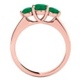 thumbnail image 4 of Mauli Jewels Rings for Women 1.85 Carat Three Stone Round Shaped Emerald Ring 4-prong 10K Rose Gold, 4 of 7