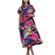 thumbnail image 4 of Puntoco Vestido Holgado Con Cuello Redondo Y Manga Corta Con Botones Para Mujer, Estilo Camisero, Falda Larga, Color Rojo Rosa Xl,Regalos Para Mujer Joven, 4 of 9