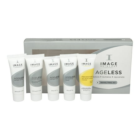 Image Ageless Travel Kit Total Facial Cleanser, Total Anti-Aging Serum, Total Repair Creme, Total Resurfacing Masque, Prevention+ Ultimate Protection Moisturizer SPF 50 - 4 x 0.25 (Best Skin Resurfacing Products)
