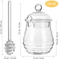 thumbnail image 5 of Rirool Clear Honey Jar with Dipper and Lid, 8.4 oz Borosilicate Glass Beehive Honey Pot Container, Stylish Honey Dispenser for Home Kitchen, Store Honey, Syrup, and More, 5 of 6