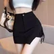 thumbnail image 2 of Minivestido negro de cintura alta 2024 Nueva falda casual para mujer Primavera Verano Moda Adelgazante Regular Cordón Mini vestido, 2 of 4