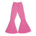 thumbnail image 5 of Pink Leggings for Women Ladies Solid Color High Waist Slim Fit Casual Flared Pants Trousers Woman Pants Clearance, 5 of 6