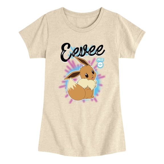 Pokémon - Eevee Graffiti - Youth Girls Fitted Short Sleeve T-Shirt