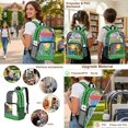 thumbnail image 5 of Kuiaobaty Lion Print Clear Backpack Set for Kids Polka Dot Print Bookbag and Pencil Case with Zipper Sturdy Transparent Backpack and Lunch Bag for School, Green, 5 of 5