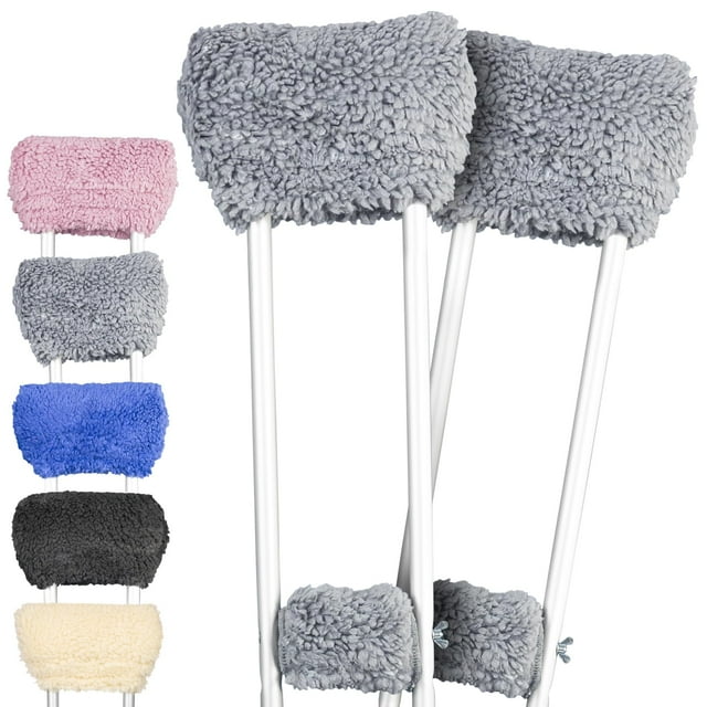 Almohadillas y empu�aduras de piel de oveja Vive para muletas: acolchado c�modo, transpirable y lavable a m�quina para adultos. Fundas premium para a
