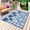 LightBlue, variant on Yellow Flower Outdoor Rug 4x6 Ft - Reversible Patio Rug Outdoor Camping Rugs, Tulip Floral Country Plaid Checkered Grid Indoor Outdoor Area Rugs, Non-Slip Outdoor Carpet Runner for Deck/Porch