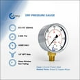 thumbnail image 2 of CARBO Instruments 2- 1/2" Pressure Gauge, Chrome Plated Steel Case, Dry, 0-600 psi/kPa, Lower Mount 1/4" NPT, 2 of 6