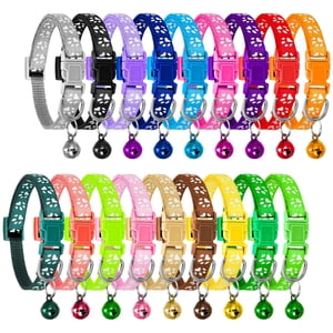 AOWOO 18-Piece Breakaway Pet Collar Set with Bells