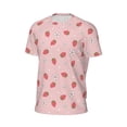 thumbnail image 6 of Wukai Floral Strawberr Print Men's Short-Sleeved Mesh T-Shirt,Quick-Dry Short Sleeve Workout T-Shirt-Small, 6 of 8