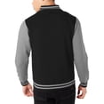 thumbnail image 2 of Hat and Beyond Mens Varsity Brushed Fleece Button Up Large Striped Collar Cuff Pocketed Coat Jacket, 2 of 6
