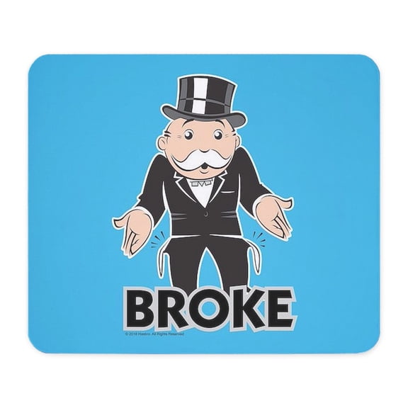 CafePress - Monopoly Broke Mousepad - Non-slip Rubber Mousepad, Gaming Mouse Pad
