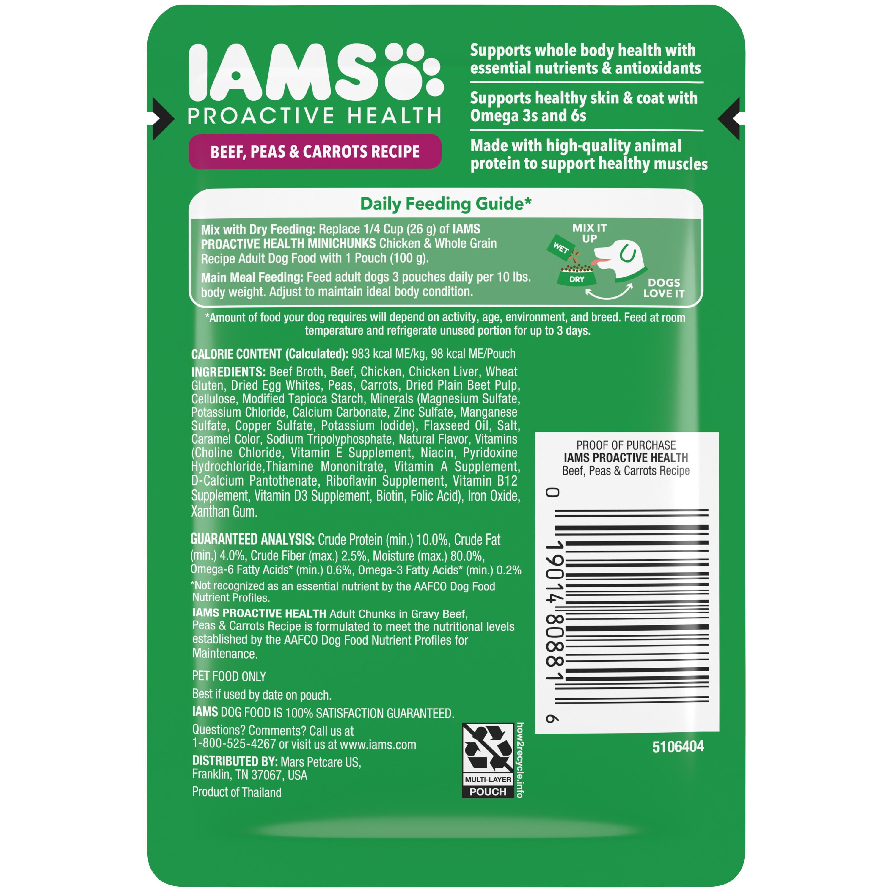 (16 pack) IAMS Proactive Health Core Pouch - Beef