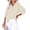 Beige, variant on Womens Summer Tops Casual Button V Neck Long Sleeve Cotton Shirts Loose Lightweight Gauze Beach Cover up Pullovers,M