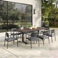 thumbnail image 2 of Modway Aeris Aluminum Outdoor 9-Piece Patio Dining Set in Charcoal, 2 of 10